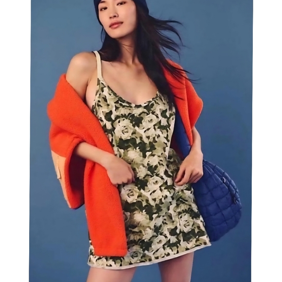 Free People NWOT Hot Shot Onesie Small Green Floral